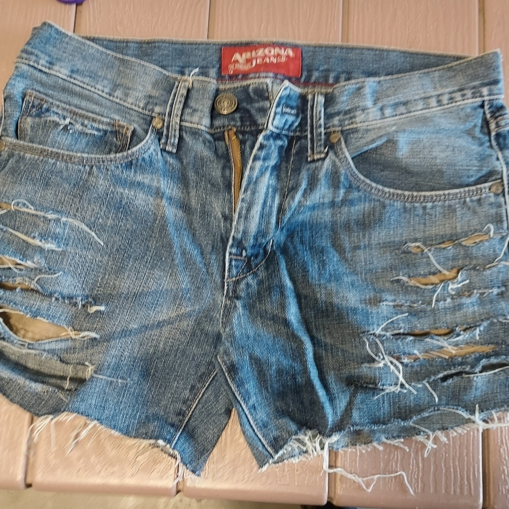 Custom distressed jean shorts